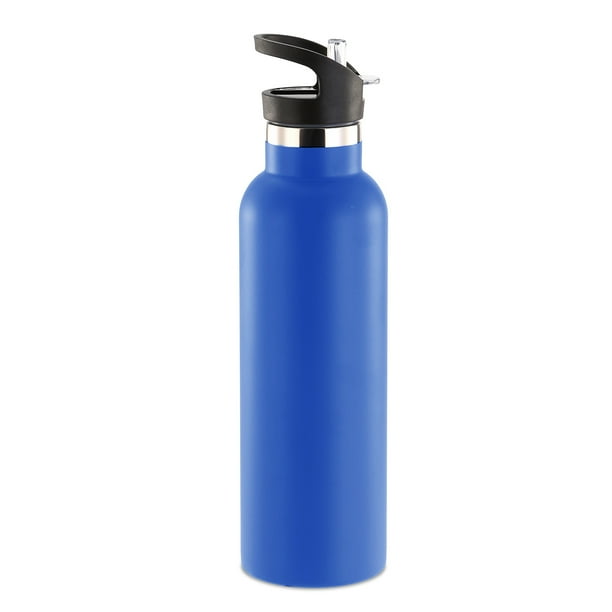 Stainless Steel Water Bottle Straw lids Cycling Camping Outdoor Travel 500ml-1L